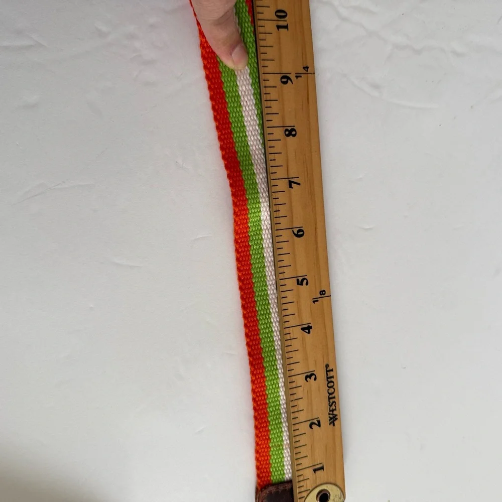 Vibrant Orange Green Striped Belt